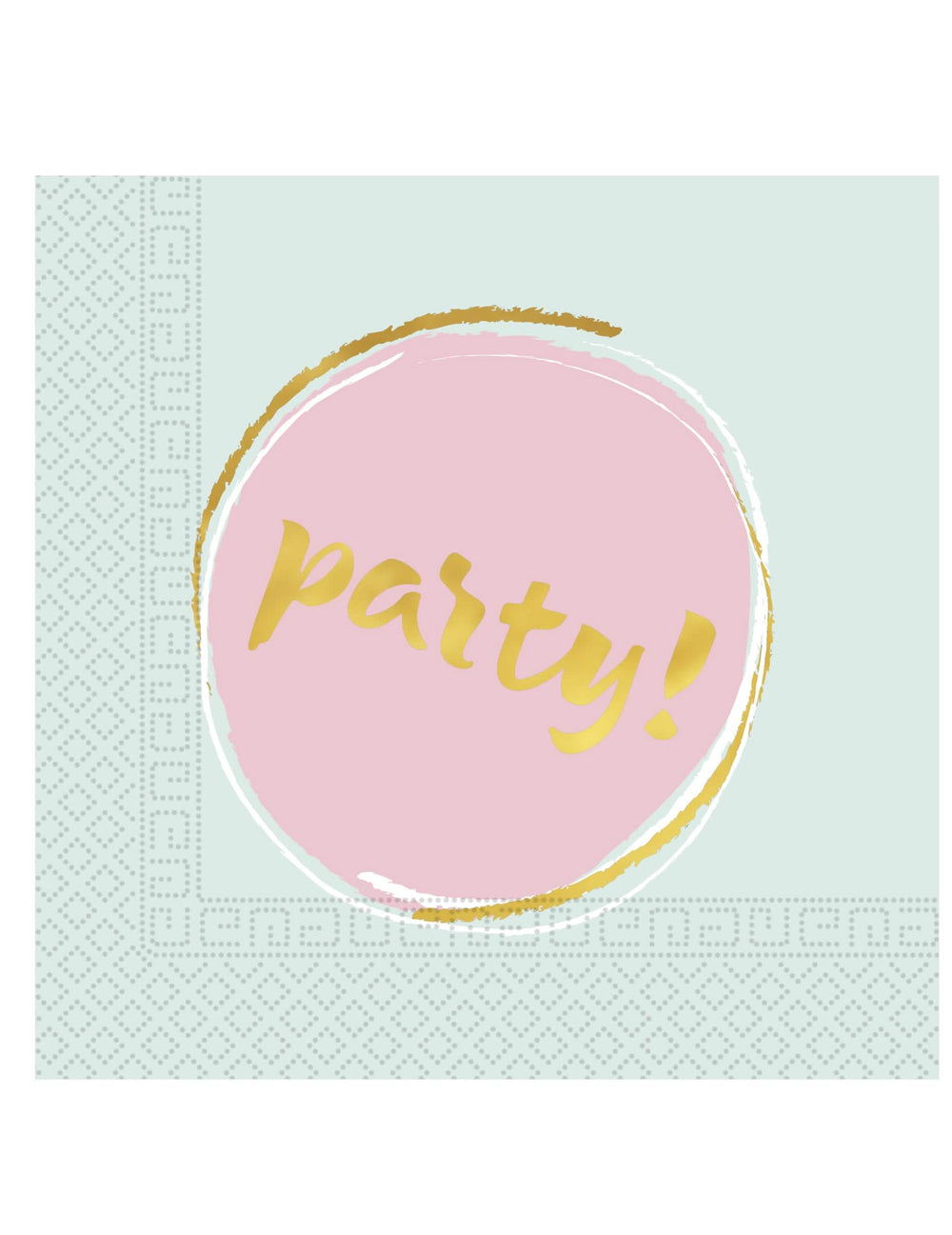 șervețele de hârtie Elegant Party pentru petrecere albastru și roz pastel cu text auriu