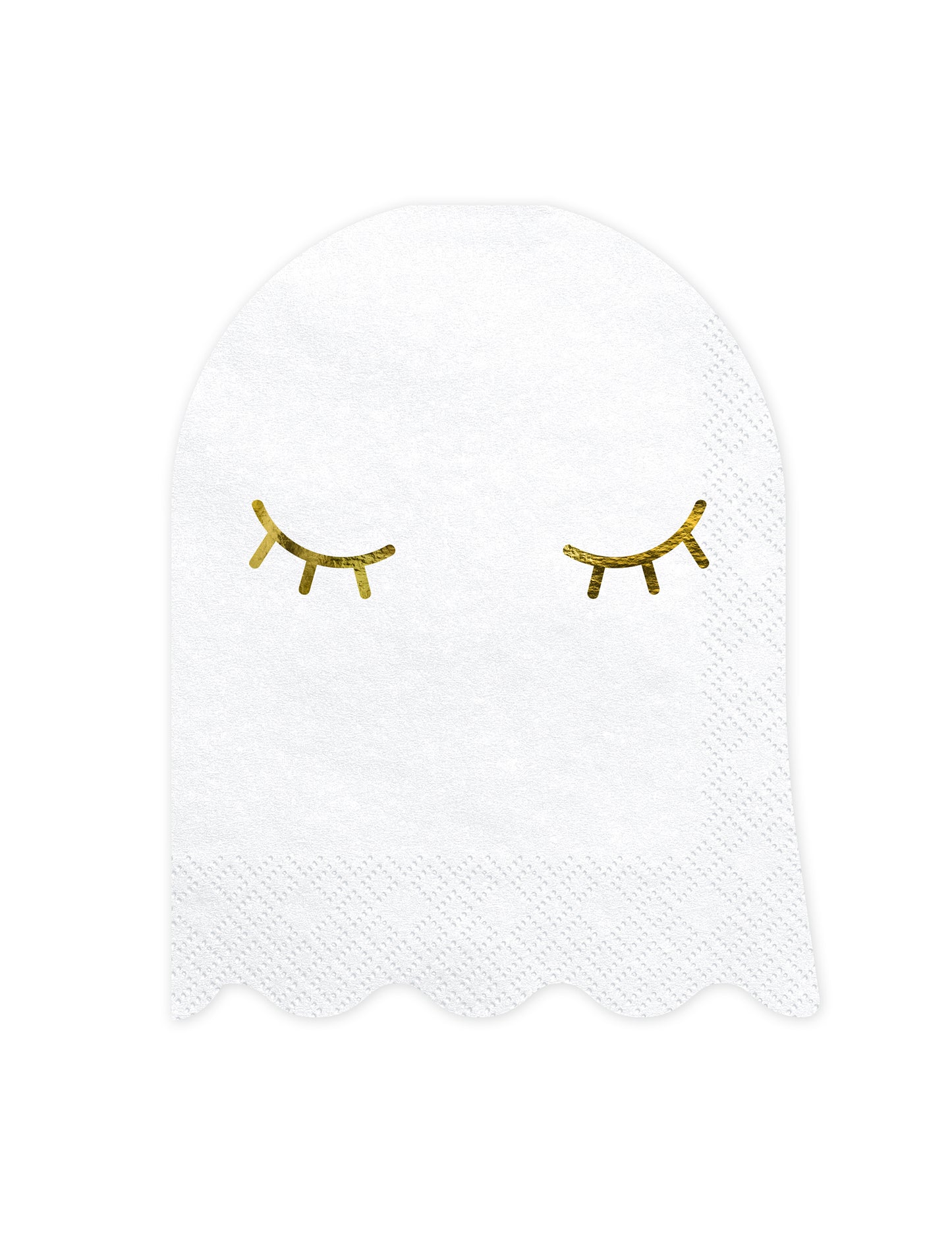 20 șervețele de hârtie fantomă albe și aurii 11 x 14 cm pentru Halloween