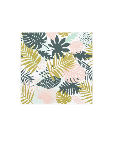 20 șervețele de hârtie cu frunze verzi tropicale, 33 x 33 cm