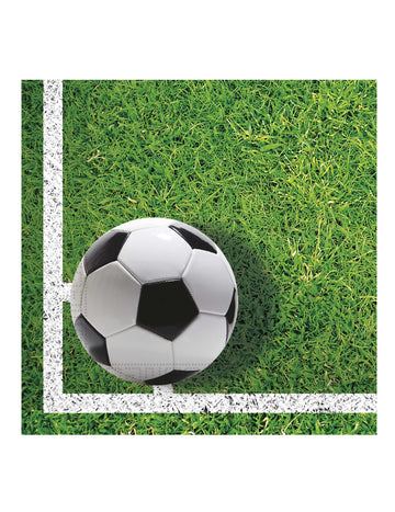 20 de șervețele din hârtie Football Party 33 x 33 cm teren de fotbal 