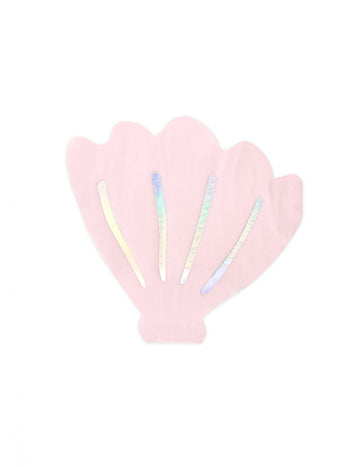 20 șervețele de hârtie roz iridescente în formă de scoică