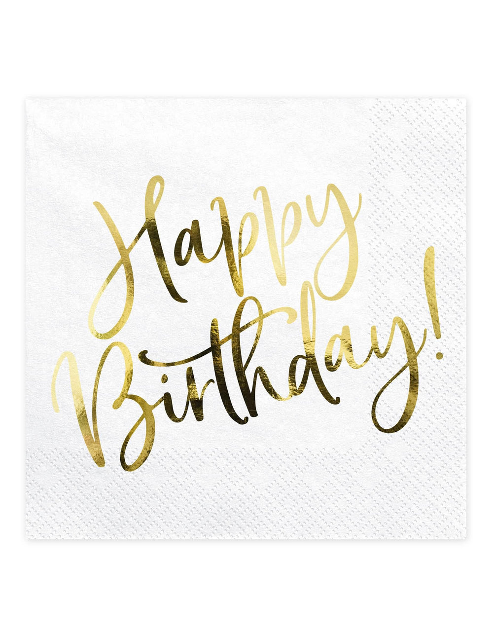 șervețele de hârtie Happy Birthday pentru aniversare albe și aurii