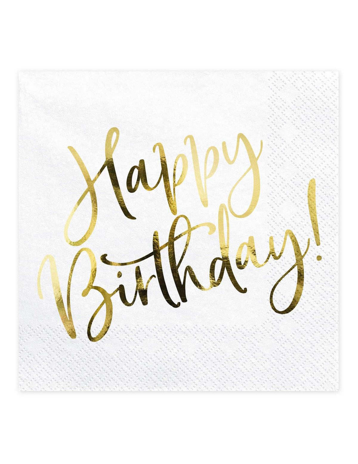 șervețele de hârtie Happy Birthday pentru aniversare albe și aurii