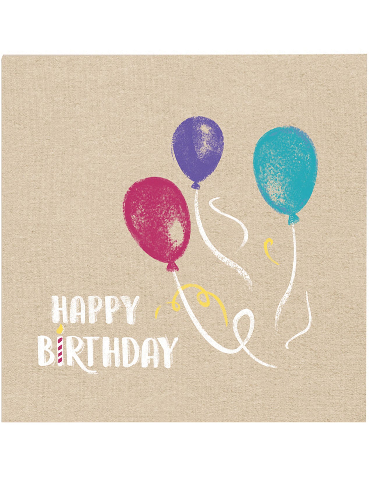 20 șervețele de hârtie kraft și albastre cu mesajul „La mulți ani”, 33 x 33 cm la baloanele colorate