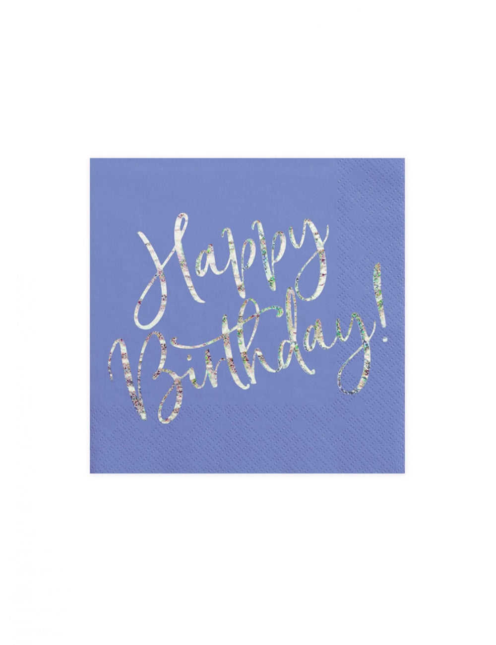 șervețele de hârtie Happy Birthday iridescent pentru aniversare albastru lavandă