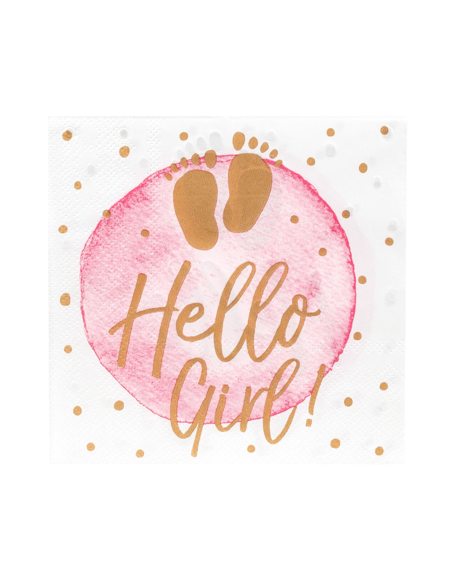 20 Hello Girl Girl Pink and Gold Paper Prosoape 33 x 33 cm