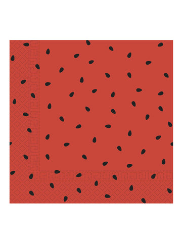 20 șervețele de hârtie pentru petrecere cu pepene verde, 33 x 33 cm roșu cu semințe