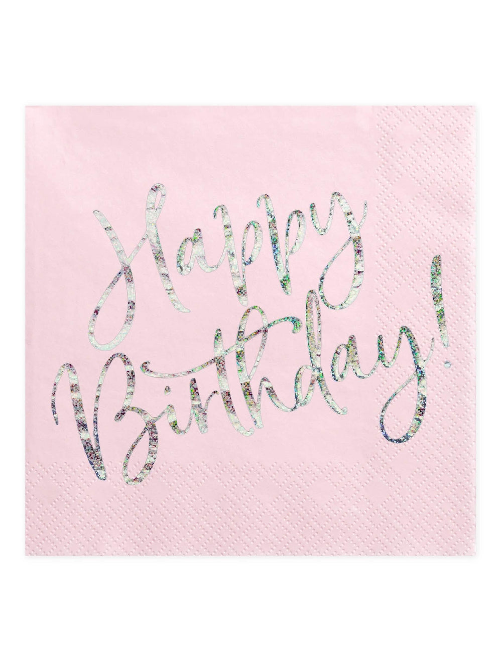 șervețele de hârtie Happy Birthday pentru petrecere roz iridescentă