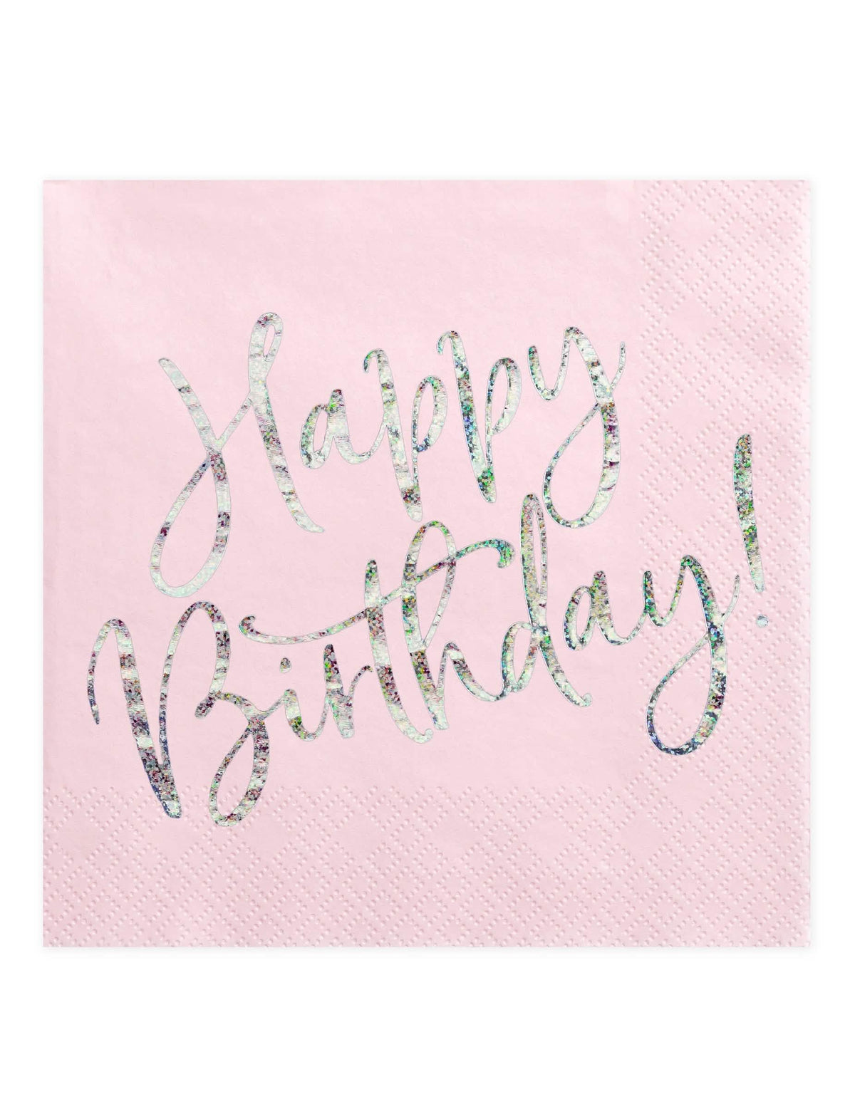 șervețele de hârtie Happy Birthday pentru petrecere roz iridescentă