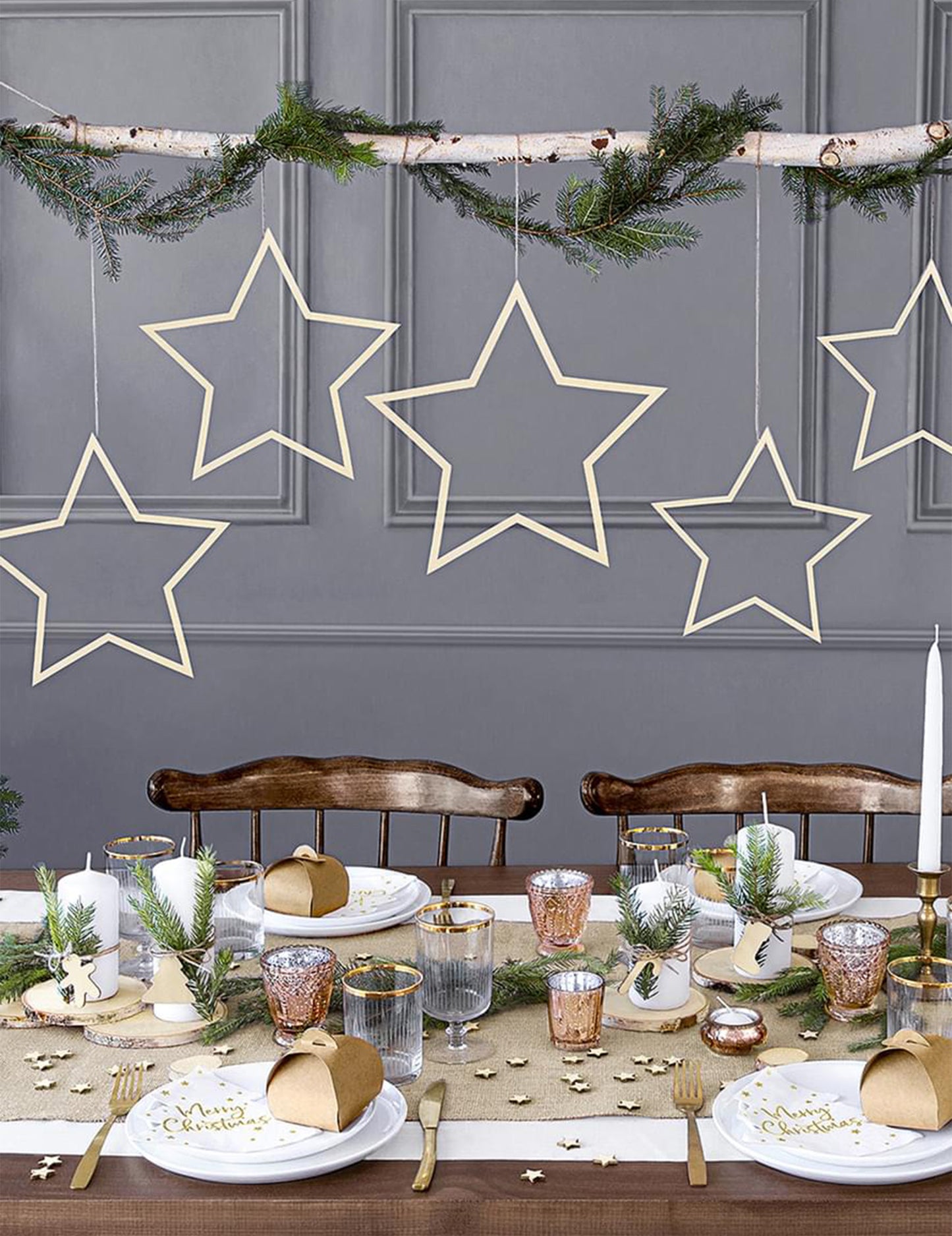 20 șervețele de hârtie cu un model de brad de Crăciun vesel, alb și auriu, 16,5 cm decorativ