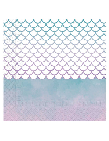 20 prosoape elegante de hârtie de sirenă 33 x 33 cm