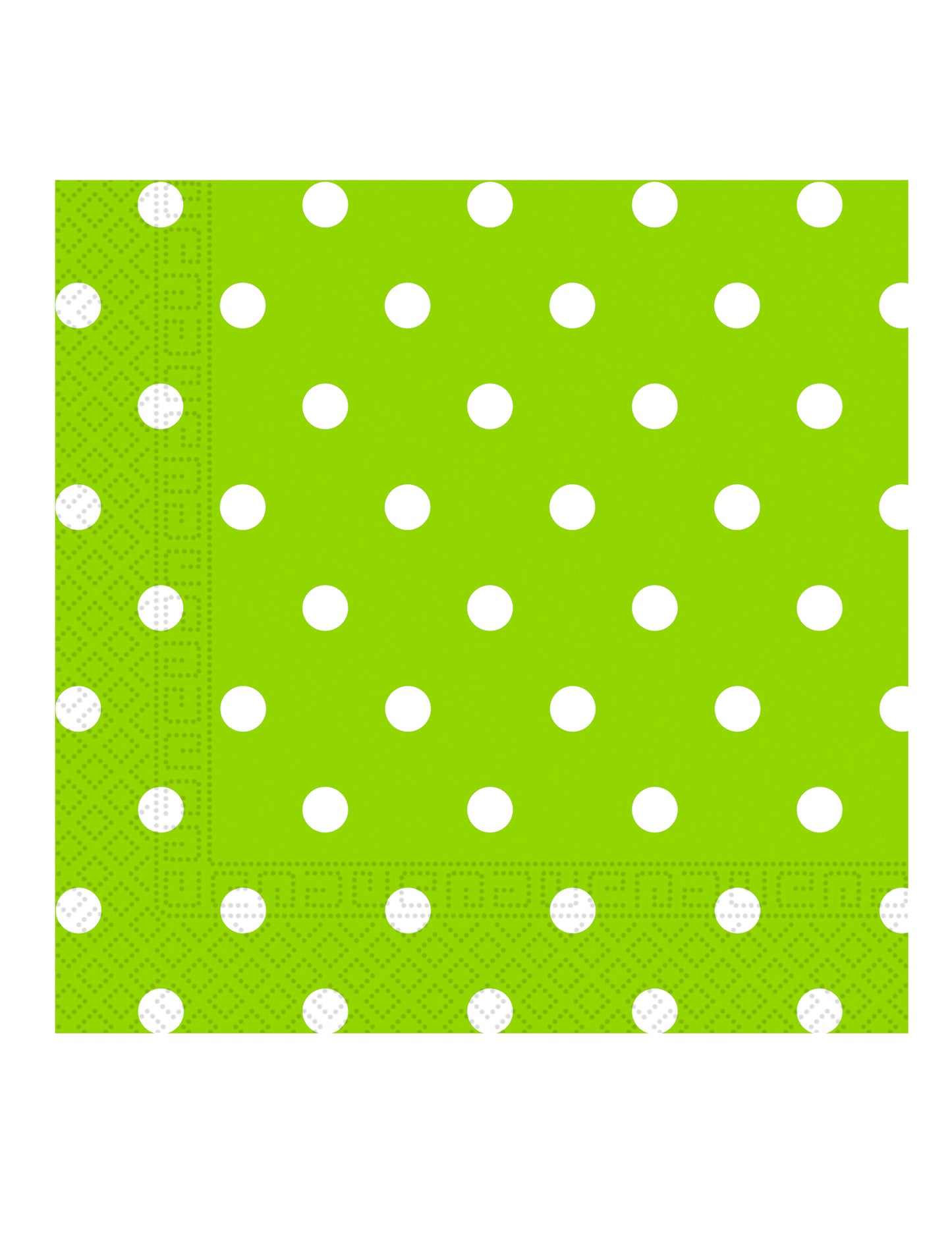 20 șervețele de hârtie verde măr cu buline albe, 33 x 33 cm