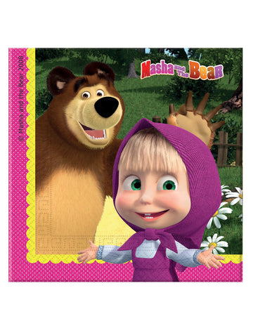 Servetele Masha și Michka pentru copii roz și galben