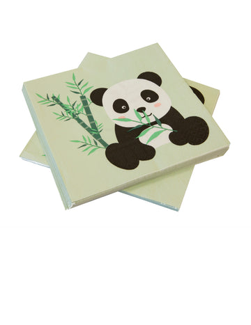 20 șervețele de hârtie cu panda 33 x 33 cm verde pastel