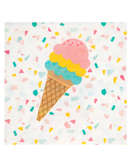 20 serviettes papier summer smoothie 33 x 33 cm glace gourmande