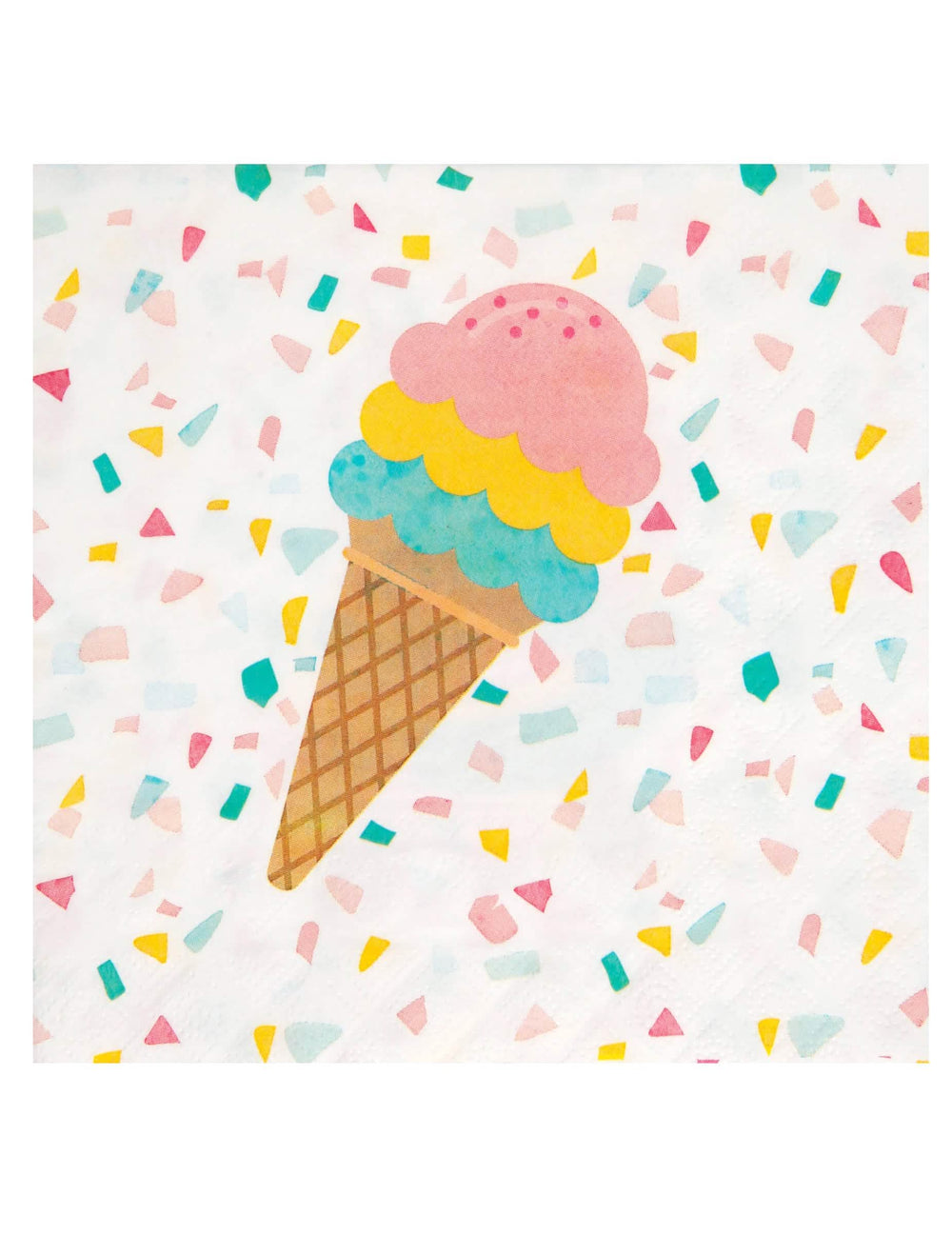 Șervețele de hârtie summer smoothie, înghețată delicioasă, multicolor, cu motiv de cornet de înghețată
