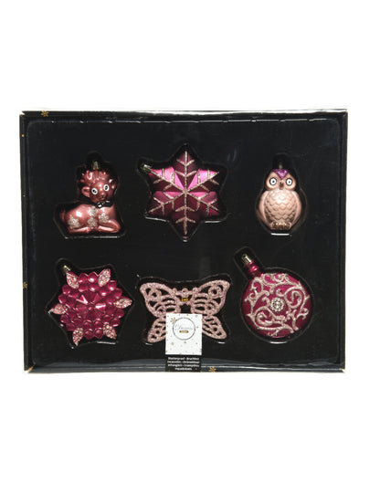 20 de agățători roz pentru brad - Crăciun feeric 7 cm 