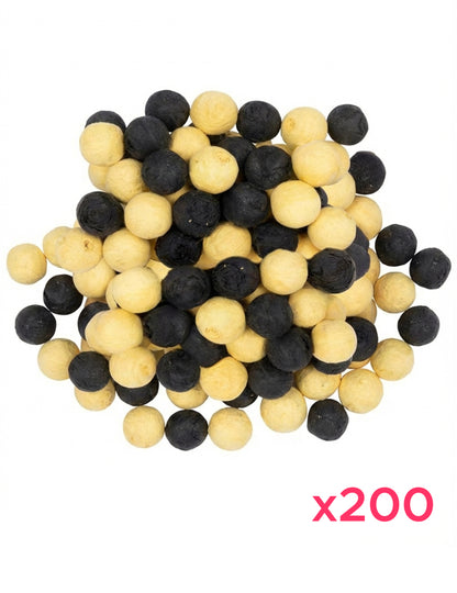 200 bile pentru sarbacană negre și aurii 