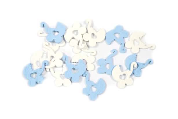confetti de masă landau bebeluș pentru botez albastru și alb