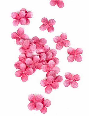 24 decorațiuni de masă cu petale de floare fuchsia 3 cm material textil