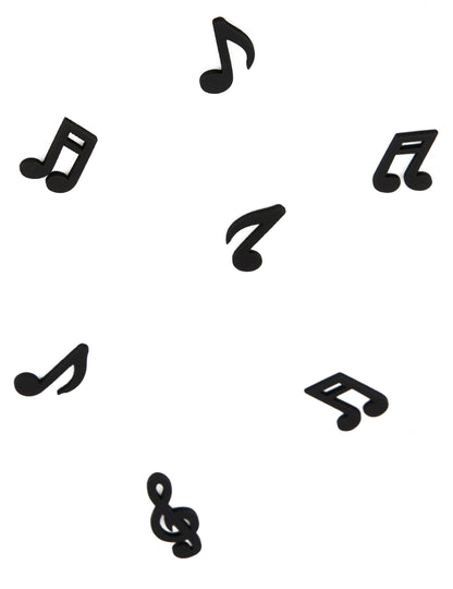 Détails des différentes formes des confettis de table notes de musique