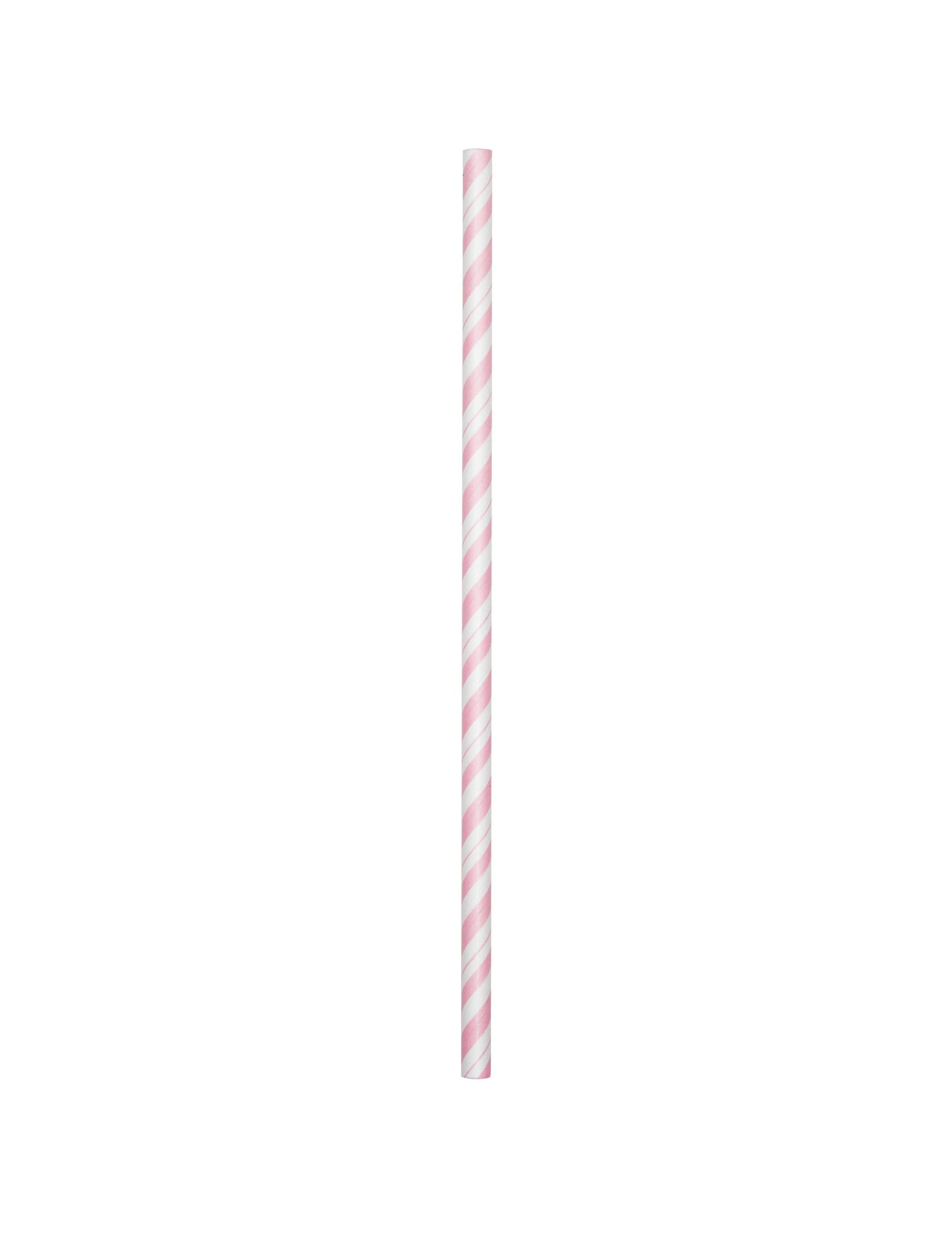 Paille en carton à rayures pour fête rose pâle flexible