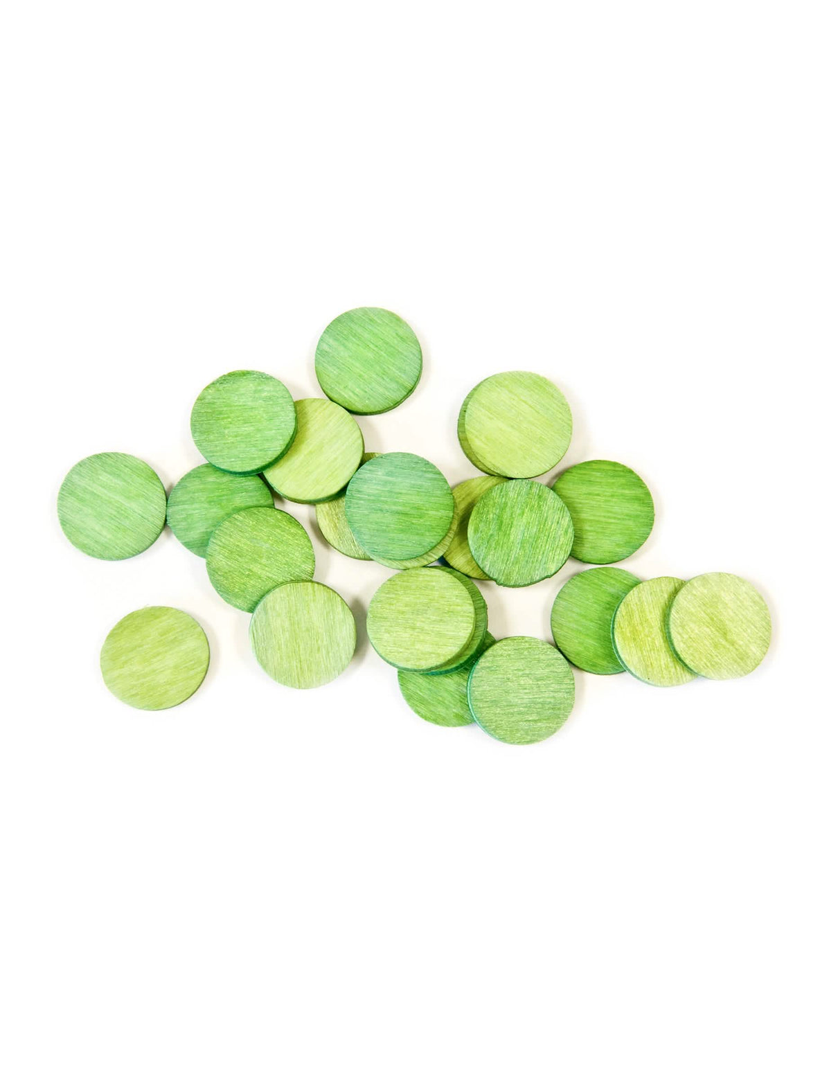 confetti de masă rotunde verzi din lemn set de 24