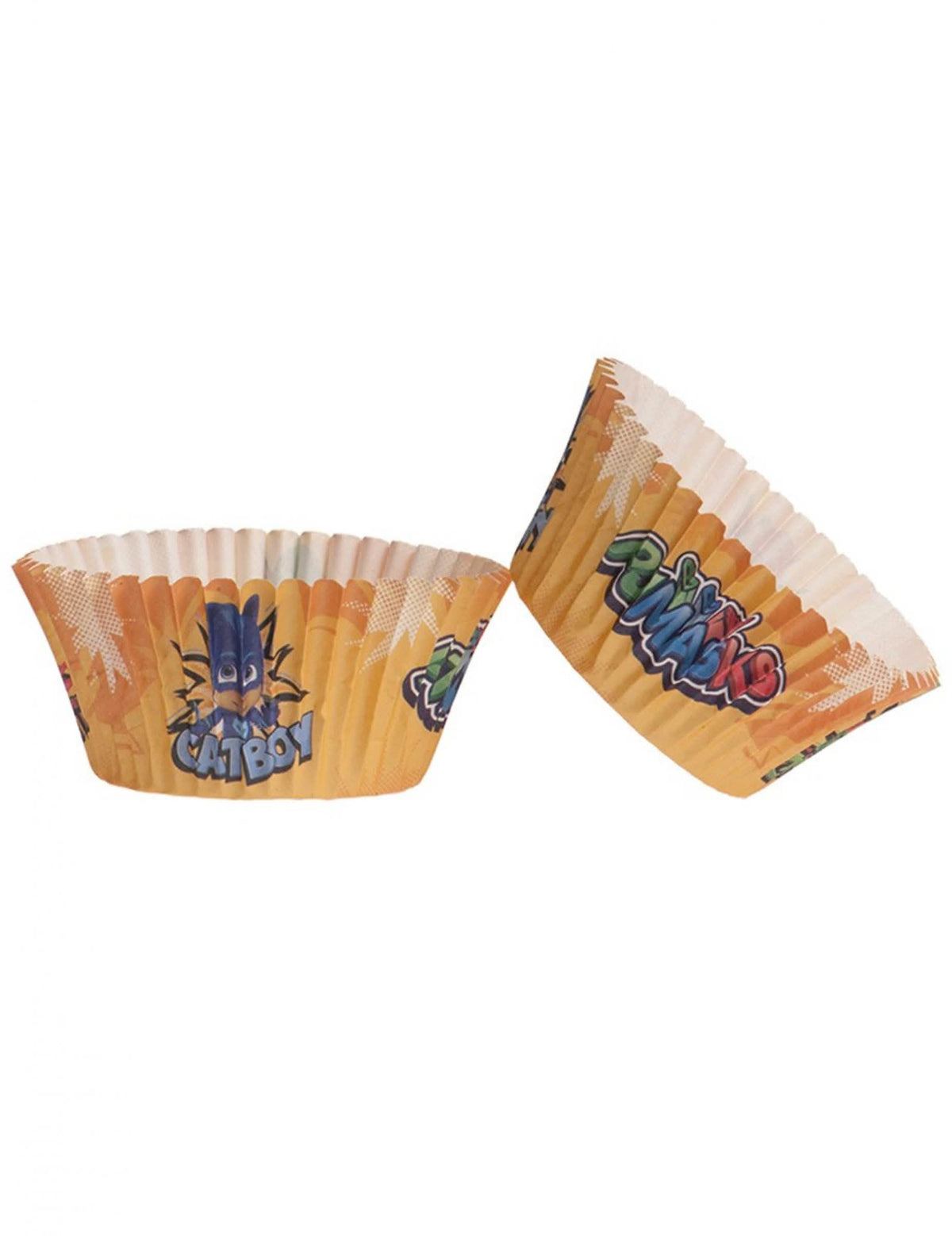 Forme din hârtie pentru cupcakes Eroi în Pijama pentru copil portocaliu cu motiv Catboy
