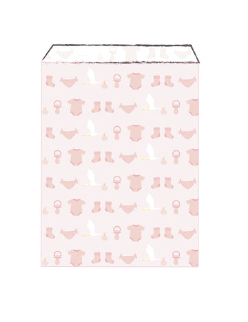 25 pungi de hârtie roz pentru bebeluși, 13 x 17 cm pentru petrecerea de baby shower
