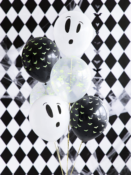 3 baloane de latex de Halloween Fluo 27 cm