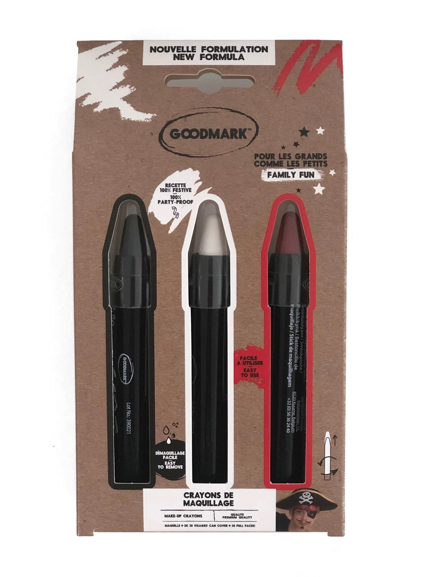 3 creioane de machiaj alb negru negru