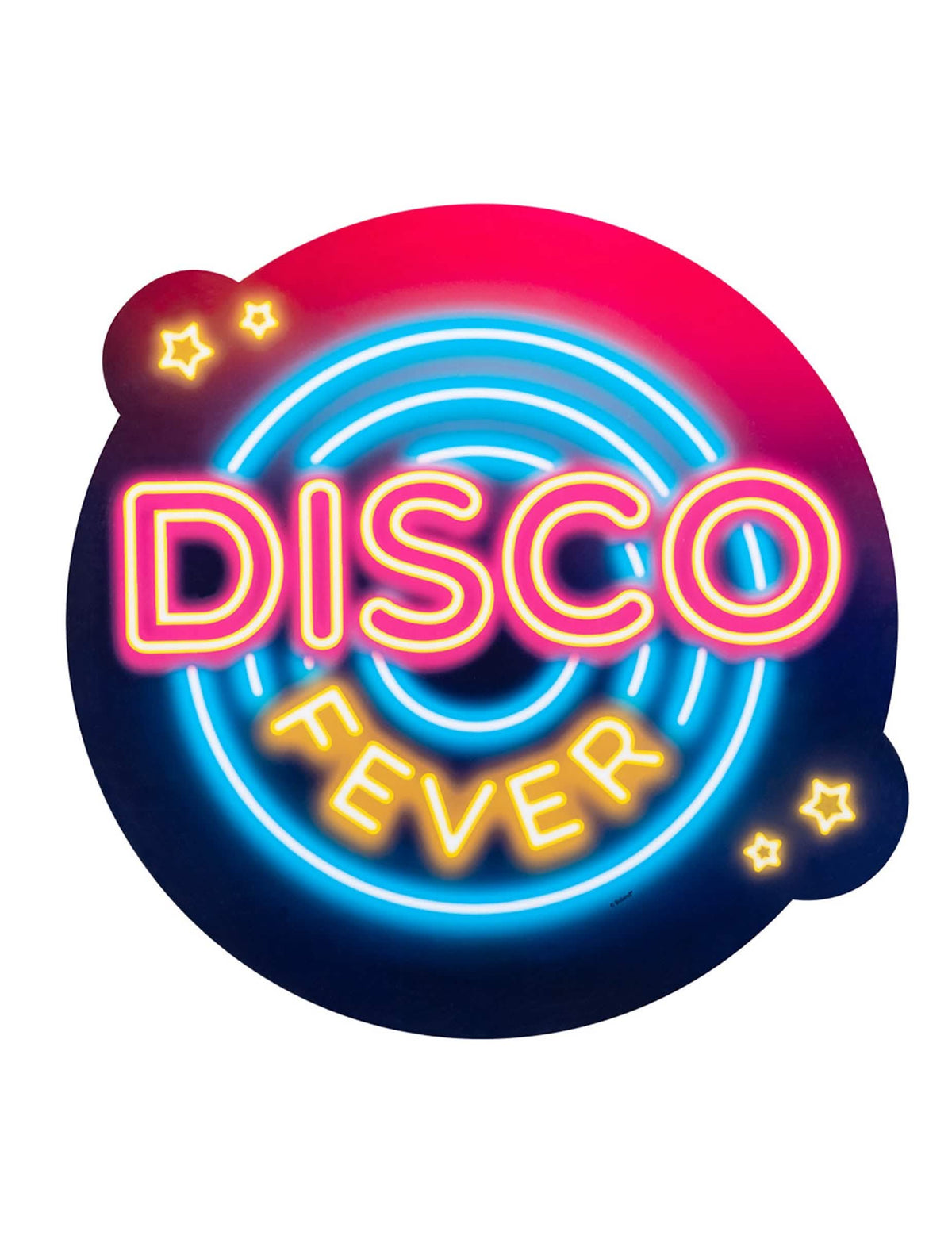 Detaliu al panoului neon disco Fever al decorațiunilor din carton disco fever