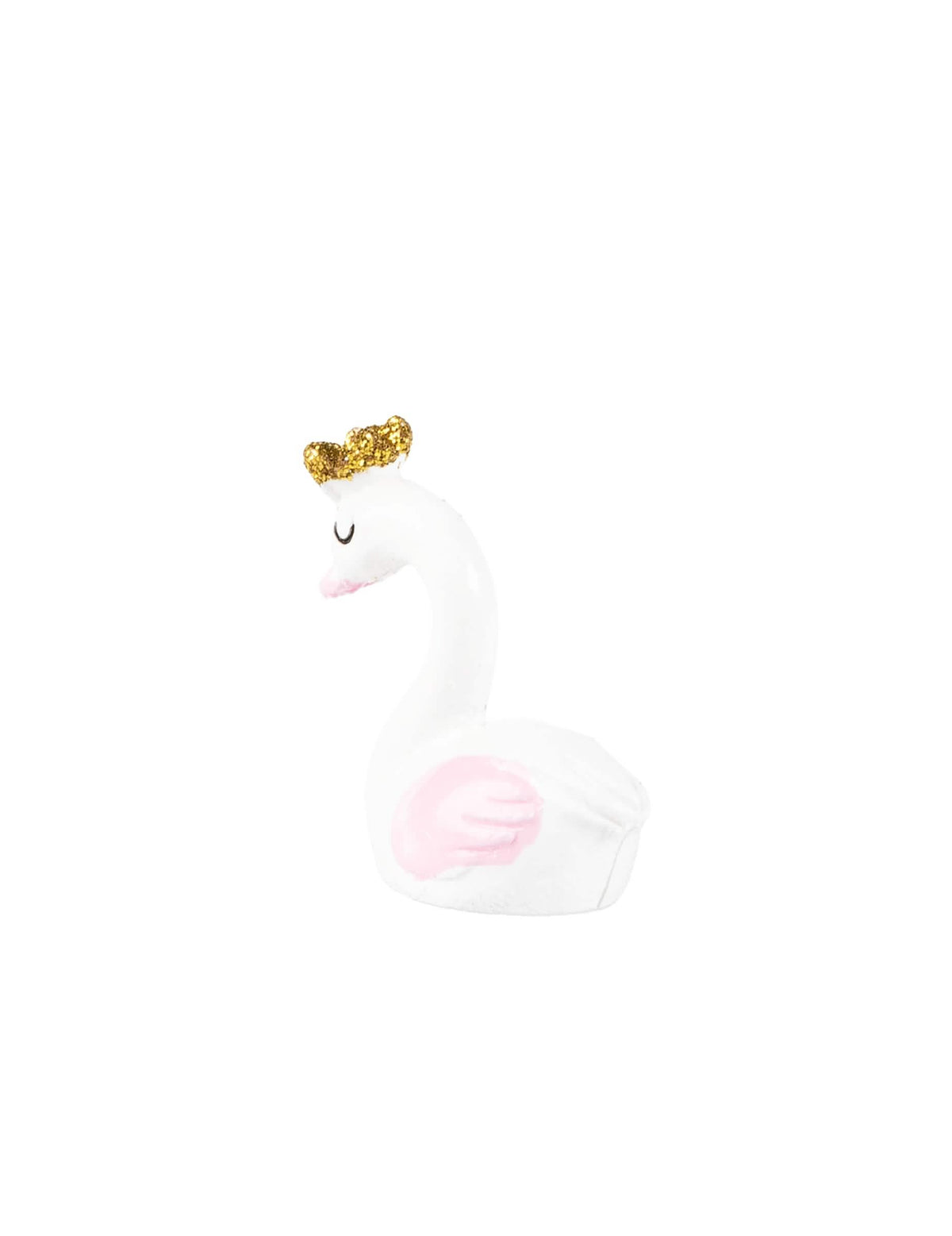 Vedere din profil a figurinei din rășină în formă de lebădă pentru baby shower