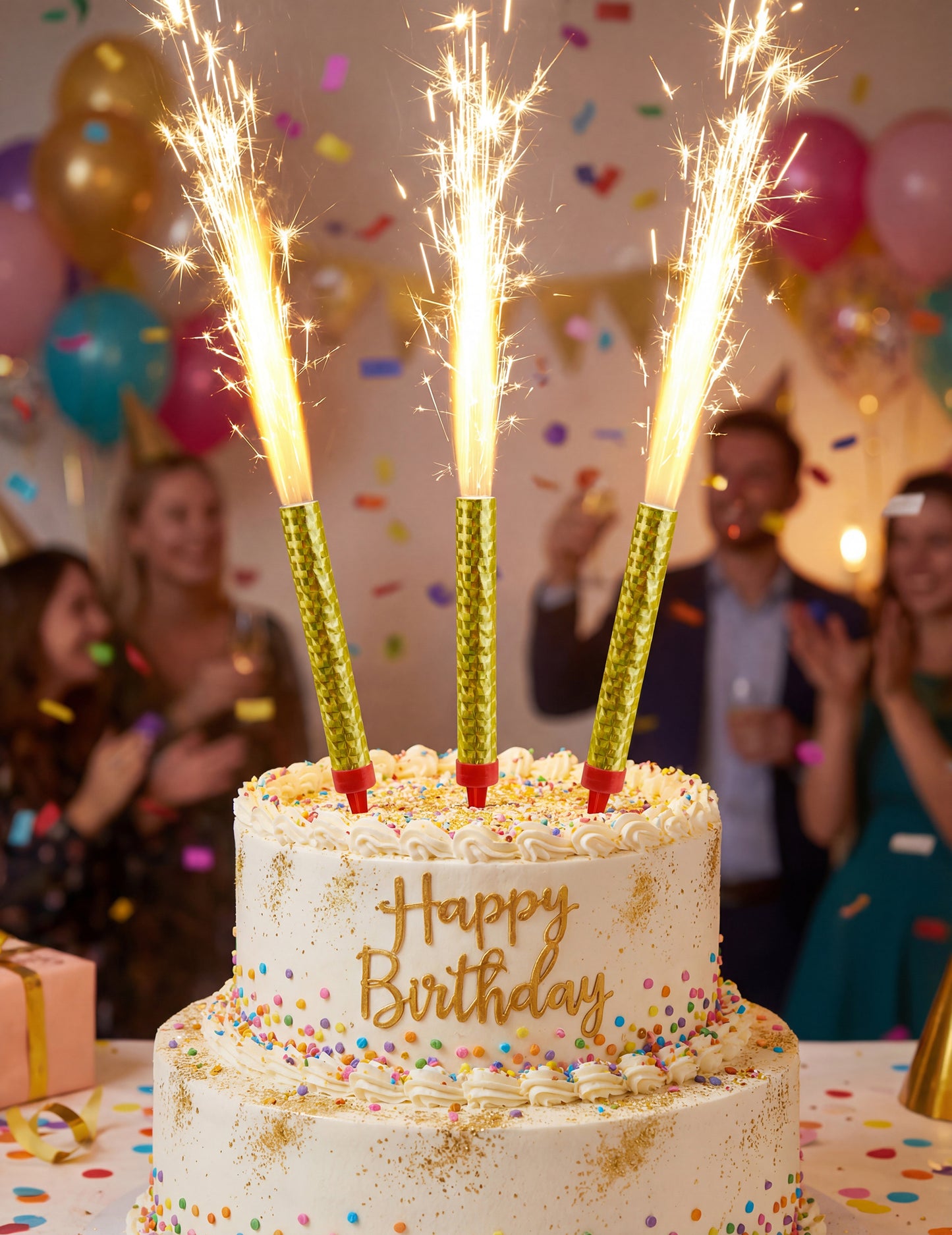 3 fântâni de înghețată de aur 9,5 cm