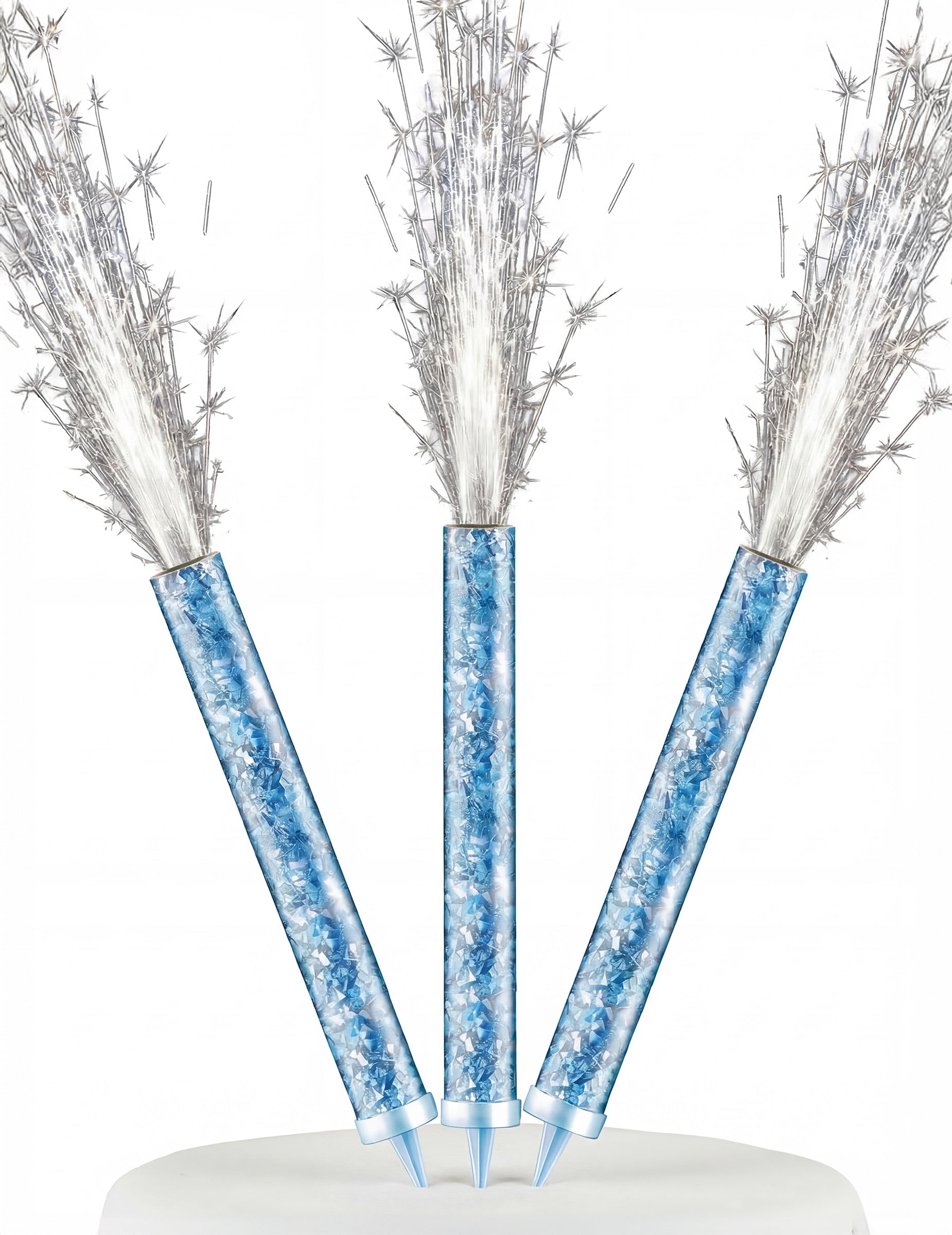 Fontaines lumineuses argentées pour fête bleues holographiques