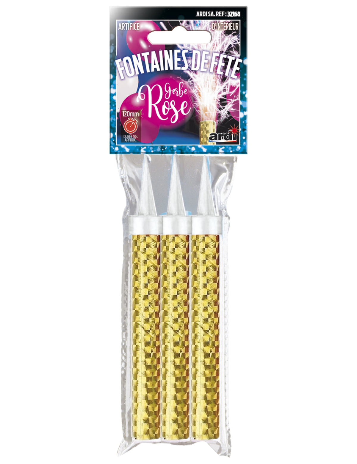 Fontaines scintillantes de fête roses et dorées