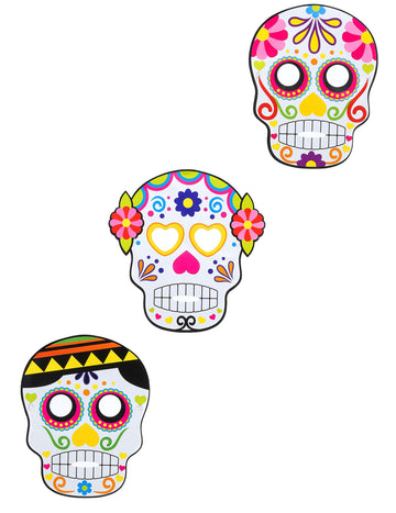 3 măști în cartoane potrivite Dia de los Muertos Adult Halloween