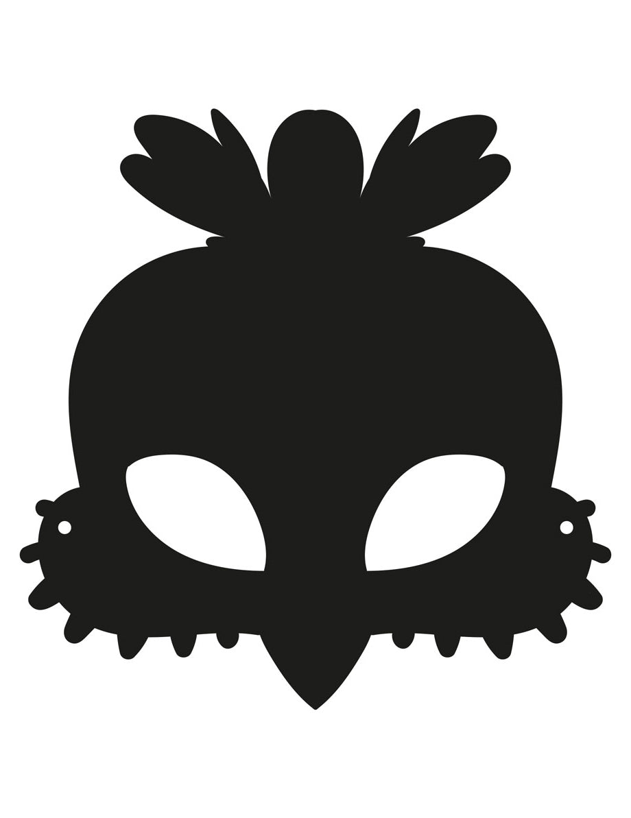 3 măști plate din carton, de păsări, detașabile, cu benzi elastice