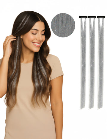 3 fire de argint strălucitoare 50 cm