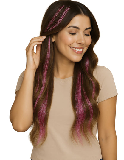 3 fire roz strălucitoare 50 cm