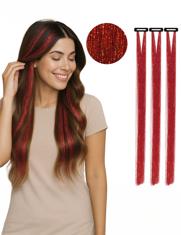 3 dungi strălucitoare roșii 50 cm