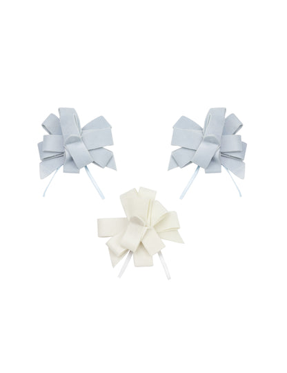 Mise en situation sur un bocal du noeuds à tirer en velours décoration de baptême