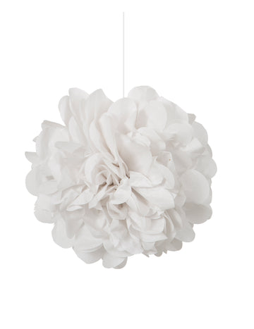 3 pompoane agățate din hârtie albă 22 cm pentru nuntă
