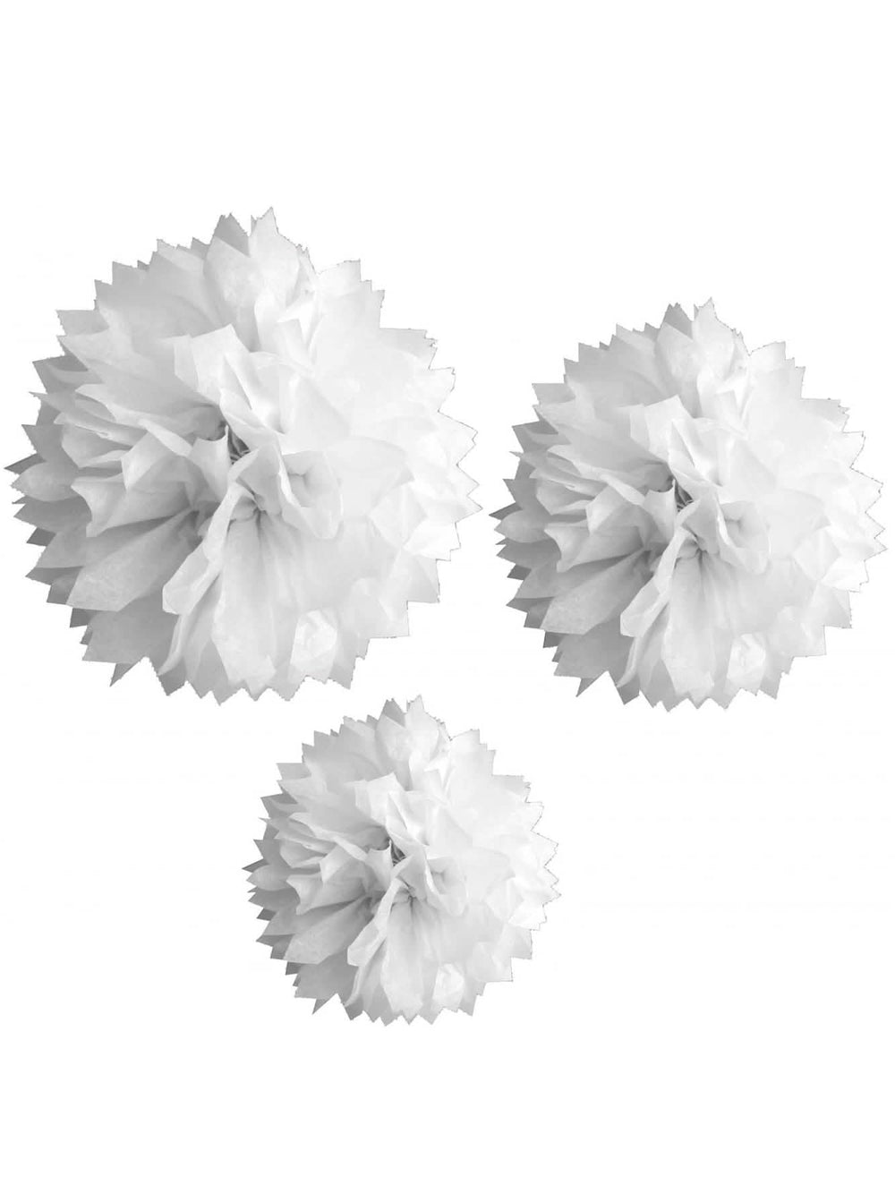 3 pampoane din hârtie pentru decor albe