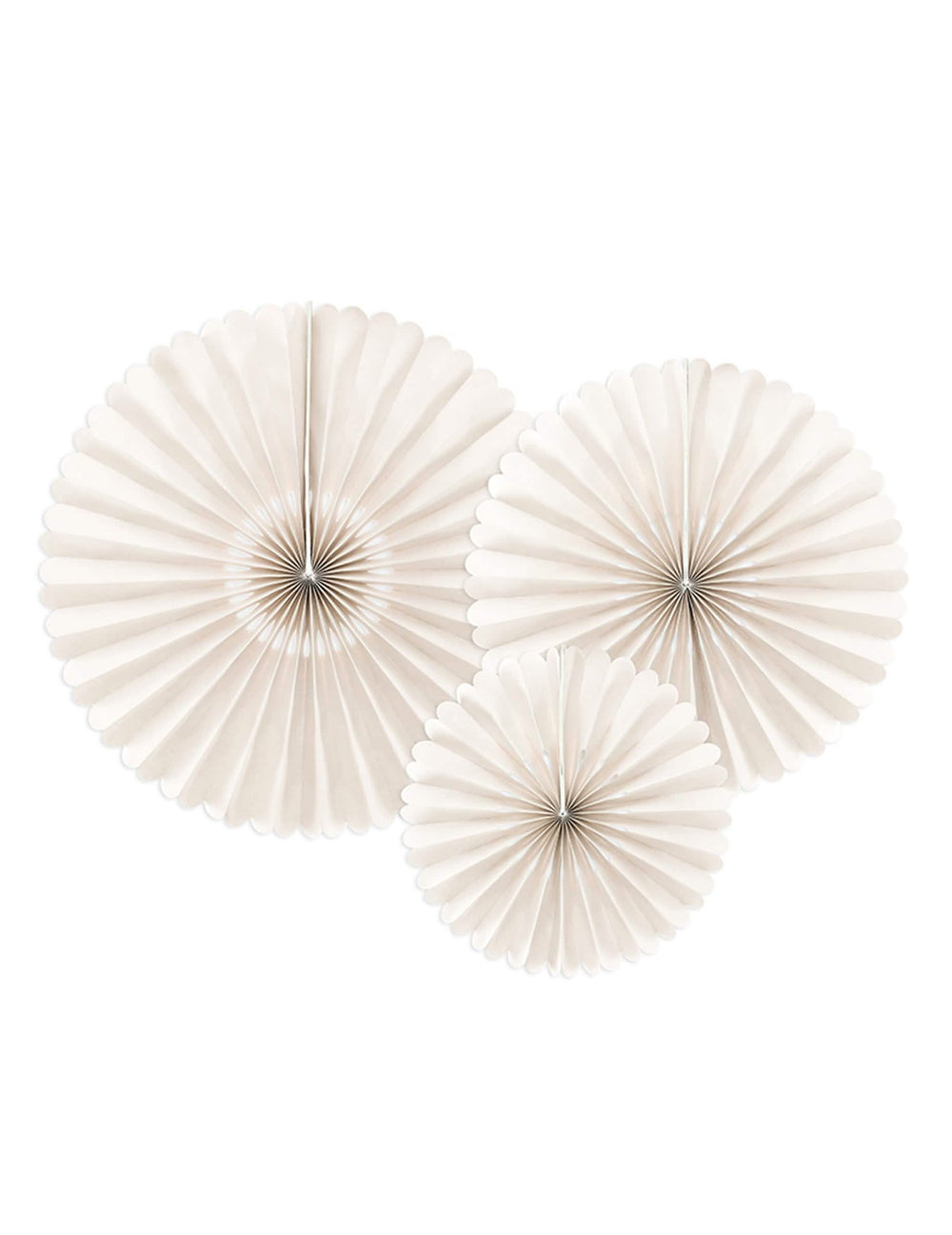 Detaliu al aranjamentului celor 3 rozete decorative din hârtie pentru nuntă