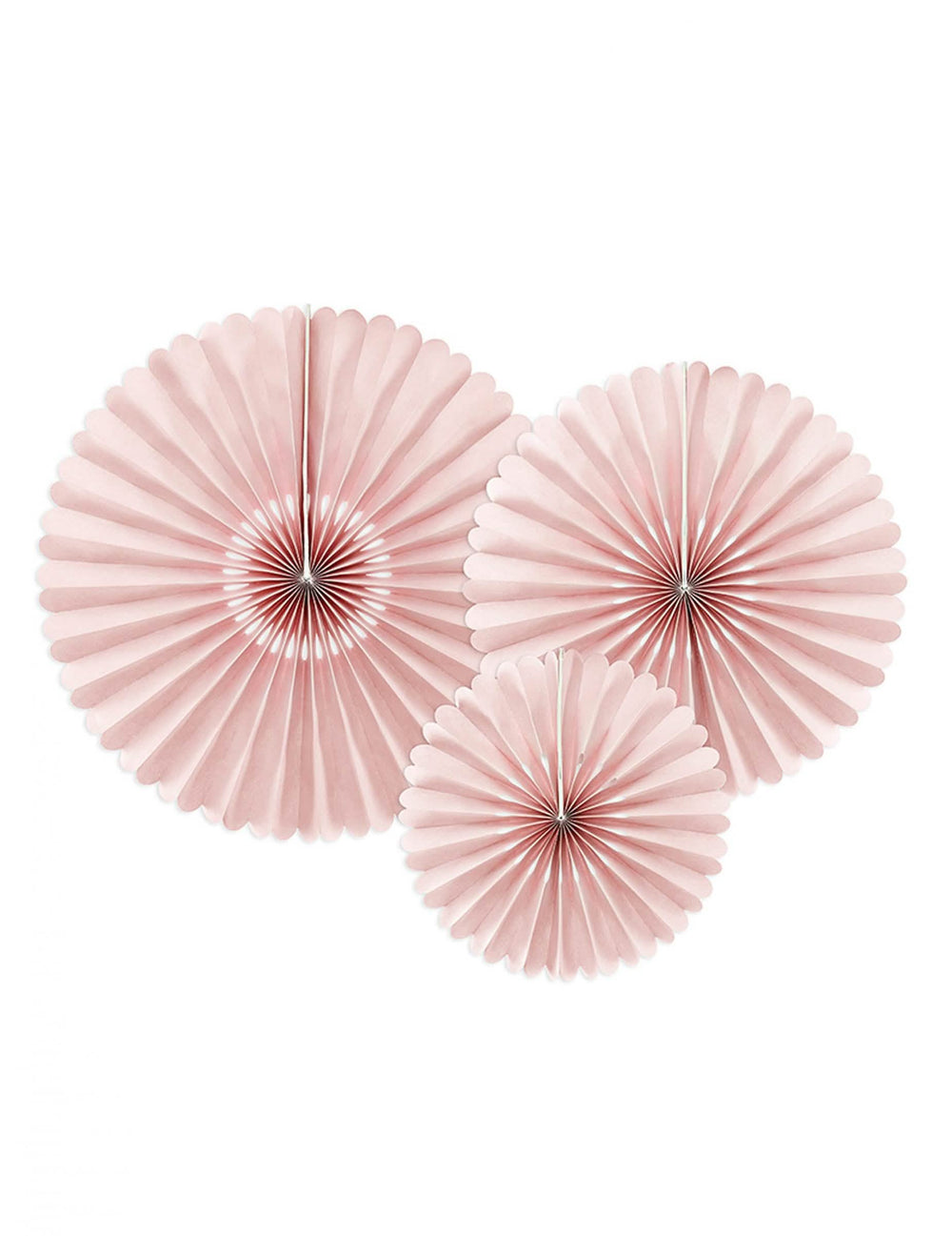 3 rozete decorative din hârtie pentru nuntă, roz pudrat
