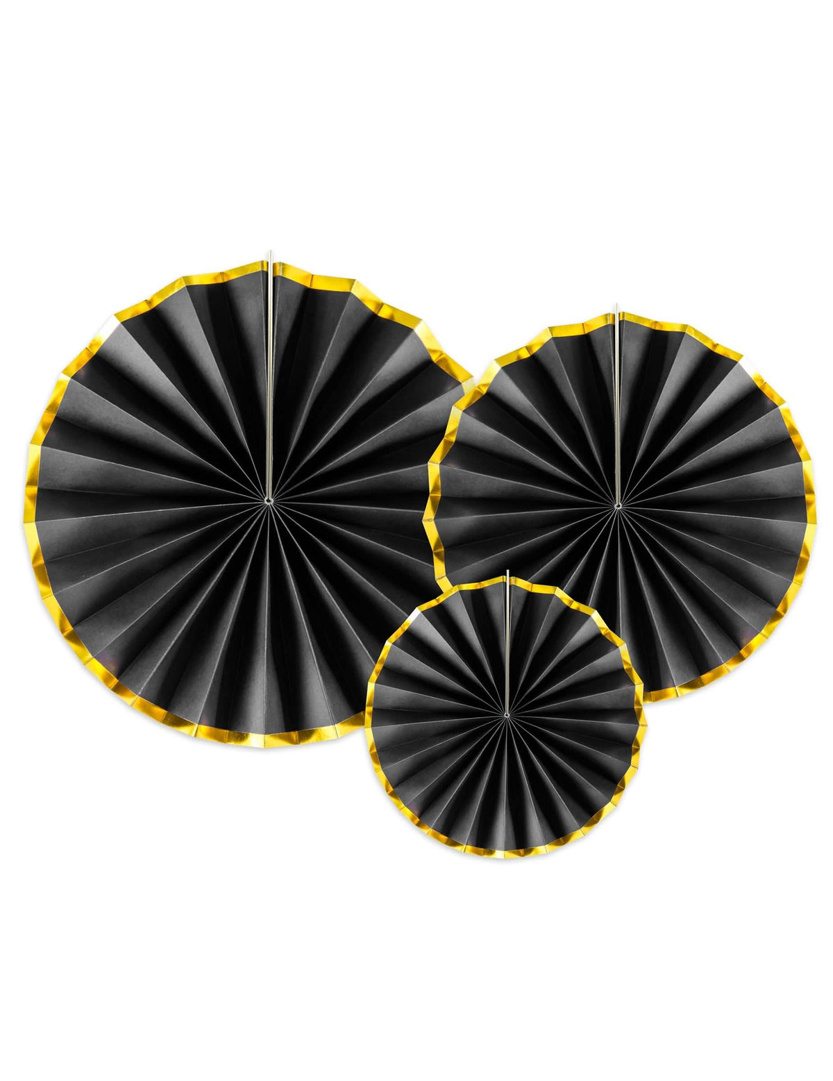 Rozete din carton de petrecere pentru decor negru și auriu