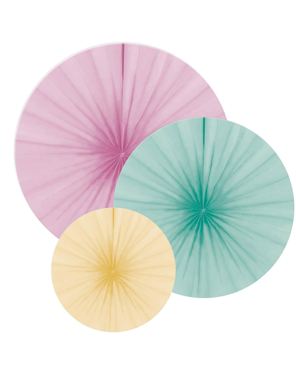 3 rozetă din hârtie pastel pentru decorațiuni roz mentă și galben