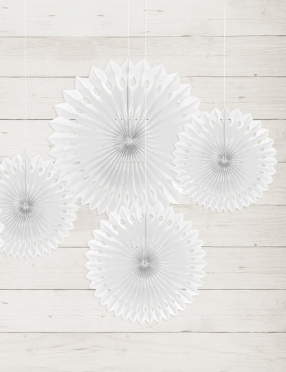 Rosaces éventails en papier pour décoration blanc