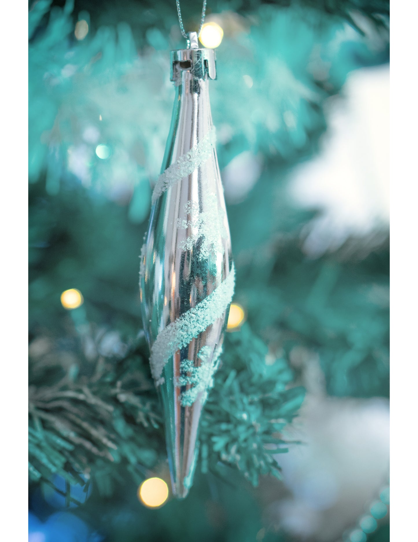 3 decorațiuni suspendate în formă de cub de gheață argintii 15 cm 